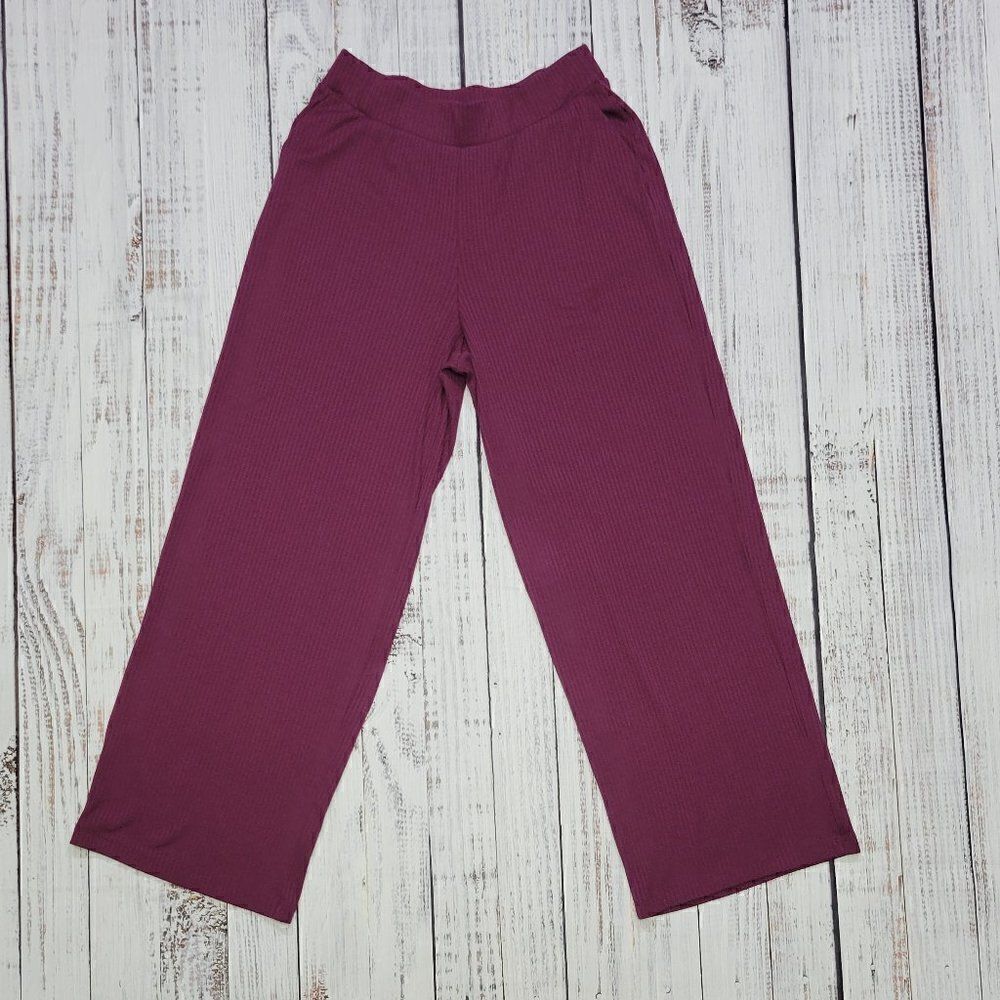 Time & Tru Women's Small Purple Ribbed Lounge Athleisure Pants